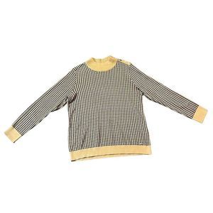 Calvin Klein Women’s Large Houndstooth Sweater Button Embellished on Left Should